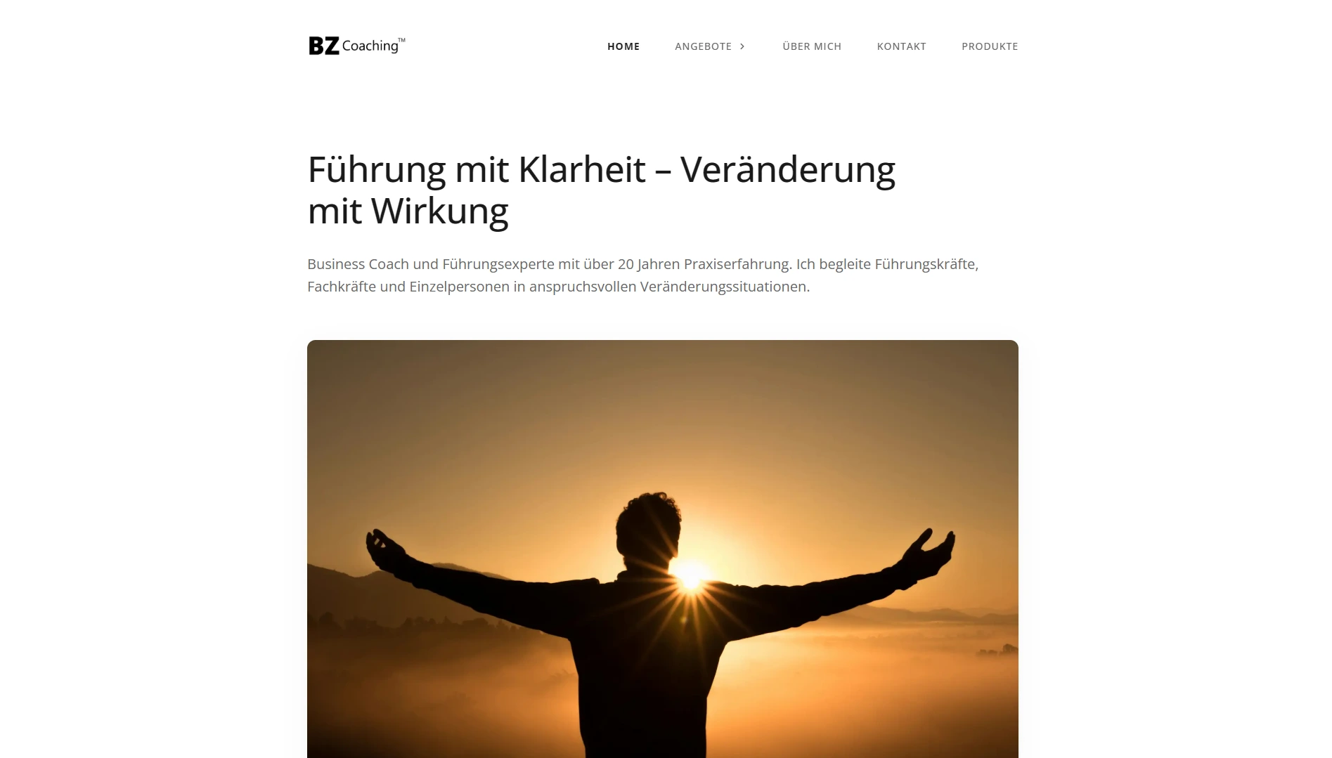 Screenshot of Website BZ Coaching